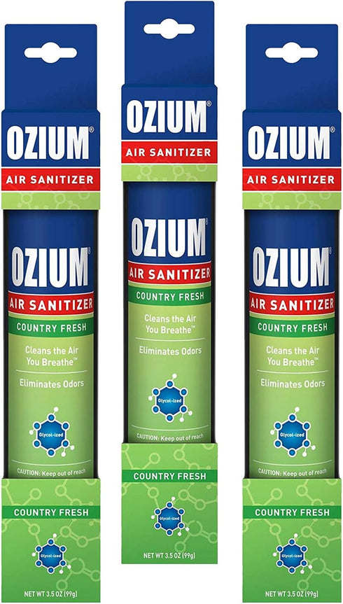 Ozium Air Sanitizer 3.5 oz Spray, Country Fresh (3)