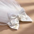 SWEETV Bridal Hair Bow Veil: White Bow Clip Pearl Accessories for Bachelorette Party and Bridal Shower Gift