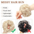 MORICA Messy Bun Hair Piece for Women - Elastic Wavy Curly Fake Bun Hair Extension Chignon Ponytail Hairpieces (Ash