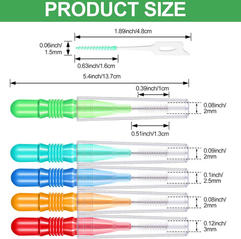 Patelai 350 Pieces Interdental Brush Tooth Floss, Tooth Cleaning Tool, Soft Picks Refill Dental Flosser (Mixed Color)