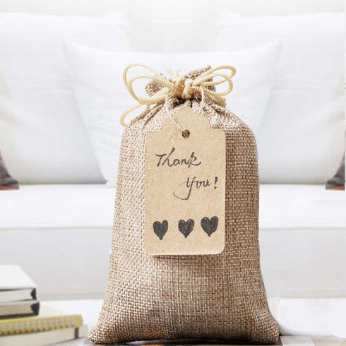 Homum 25Pcs Premium Burlap Gift Bags with Drawstring, 4x6 Inch Reusable Linen Sacks for Wedding Favors, Christmas