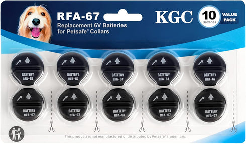 KGC RFA-67 6 Volt Replacement Dog Collar Batteries - Compatible with PetSafe RFA 67 Battery (10 Pack)