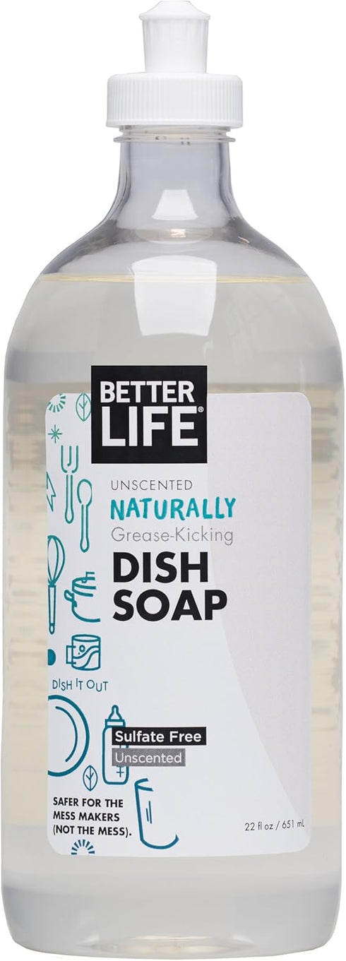Better Life Dish Soap, Unscented, 22 Ounces