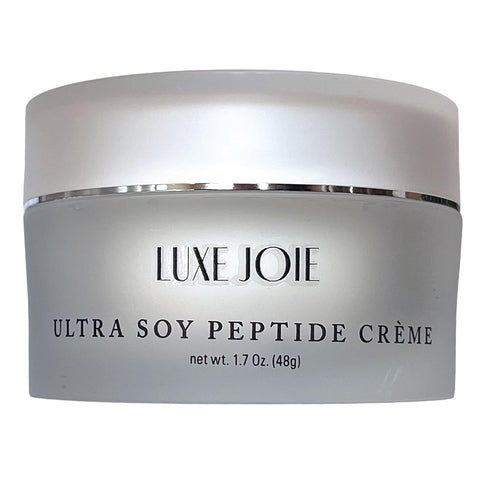 LuxeJoie Ultra Soy Peptide Creme - Anti-Aging Face Moisturizer with Matrixyl Peptides for Dry Mature Skin (1.7 oz)
