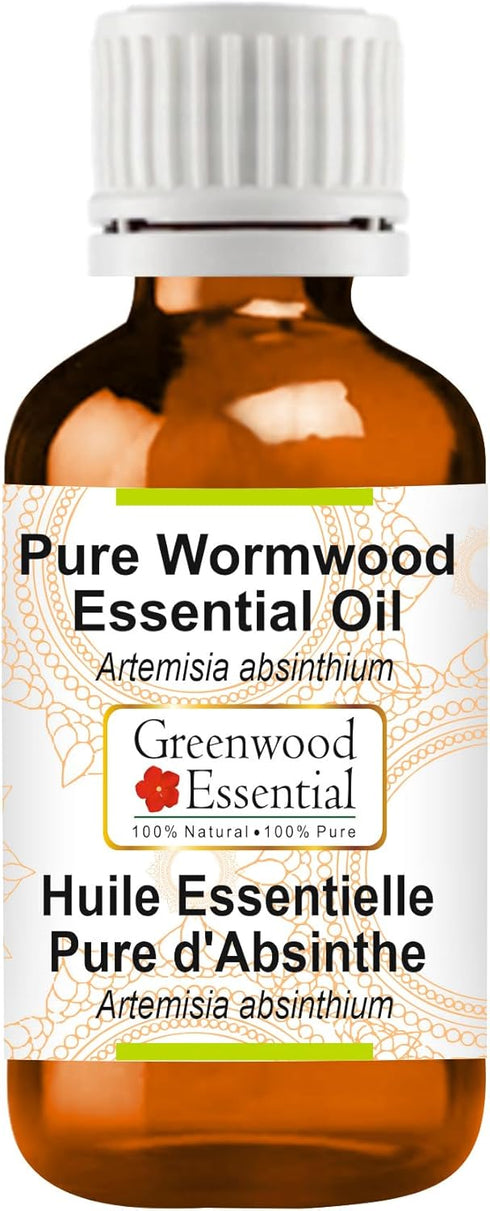 Pure Wormwood Essential Oil (Artemisia Absinthium) Steam Distilled, 15ml (0.50 oz)
