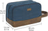 WANDF Travel Toiletry Bag for Men - Leather and Canvas Dopp Kit, Small Bathroom Bag for Travel Accessories (Blue)