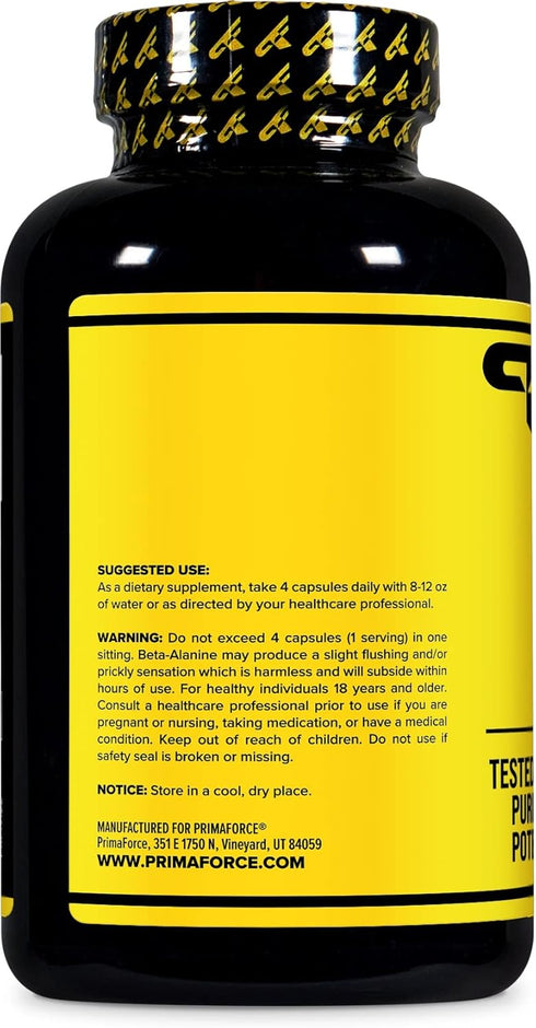 Primaforce Beta Alanine Capsules 3,400mg, 180 Capsules (45 Servings) - Potent Supplement