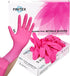 FINITEX Pink Nitrile Disposable Gloves - 3.5mil, 100PCS, Powder Free, Latex Free, Medical Exam, Food Cleaning