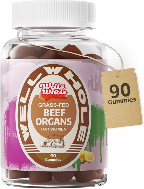 Well&Whole Grass-Fed Beef Organ Gummies for Women - Liver, Kidney, Heart, Ovary