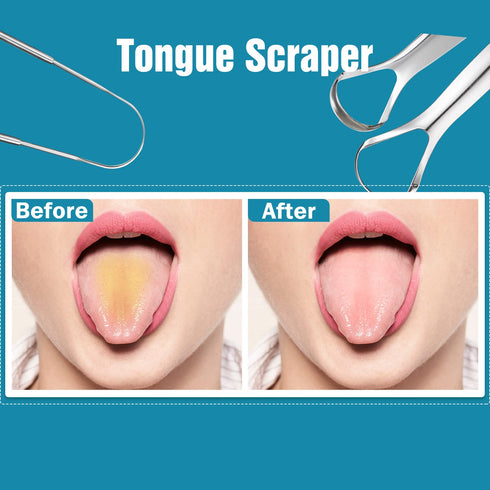 3 PCS Metal Tongue Scraper, Stainless Steel Tongue Scrapers for Adults, Portable Tongue Scrappers YLYL