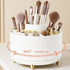 360 Rotate Makeup Brush Holder Organizer for Vanity, Desktop, Bathroom, Makeup Organizers Countertop (White)