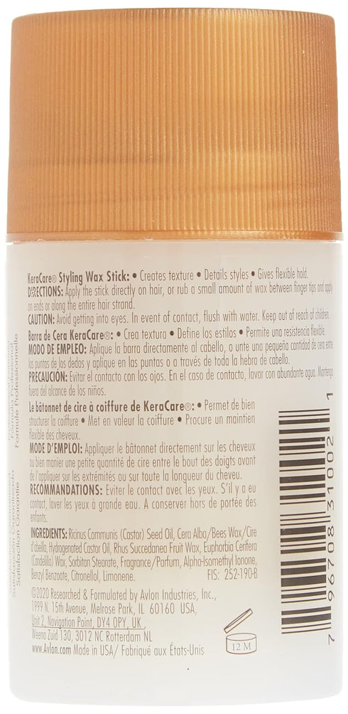 KeraCare Hair Wax Stick - 2.6 ounce - Castor Seed Oil - for Flyaways and Frizz - For All Hair Types - Slicked Back looks, Spikes, Braids, Twists, Tames Flyaways and Frizz, Wigs