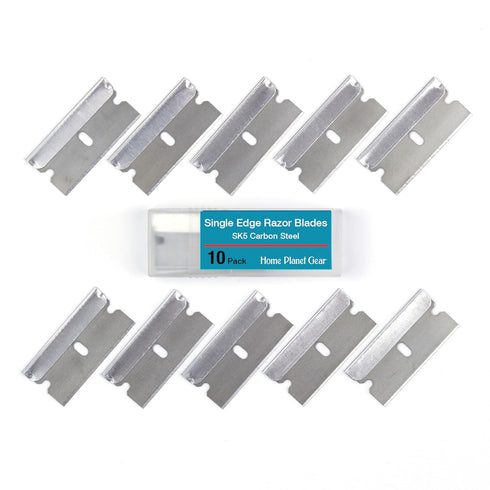 Single Edge Razor Blade 10 Pack - Straight Edge Razor Blades in Storage Box, Heavy Duty Single Sided