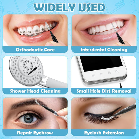 120 Pieces Braces Flossers, 360° Bendable Oral Dental Hygiene Tool, Toothpick Dental Flossing with Soft Bristles