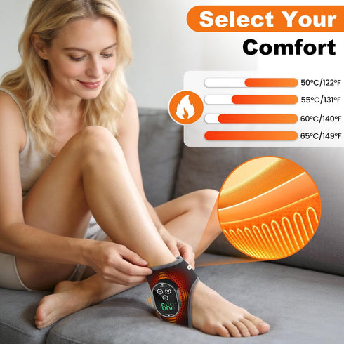 VIYACHY 4 3 Foot and Ankle Massager for Pain Relief, Cordless Ankle Heating Pad Foot Renew Massager with Heat, Heat