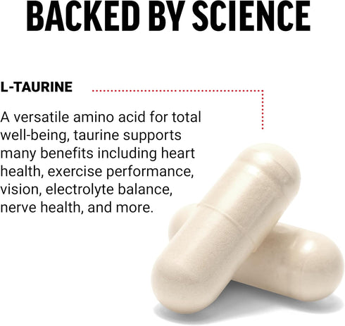 FORCE FACTOR Taurine Supplement | 500mg Capsules | Vegan, Non-GMO | Antioxidant for Nervous System Health