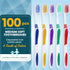 Navona 100 PCS Individually Wrapped Toothbrush Pack, Colorful Manual Disposable Set for Travel