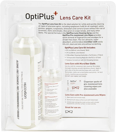OptiPlus Lens Care Kit Alcohol-Free, Microfiber Cloths, Wipes, Eyeglass Screwdriver