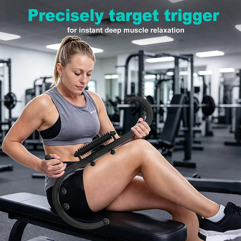 hlthsky Trigger Point Massage Tool, Manual Back and Neck Massager Hook for Deep Tissue Pain Relief, S-Shape Self