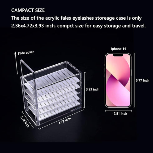 Lash Organizers and Storage, Small 5-Layer Lash Trays for Lash Extensions,Transparent lash tray Organizer, Eyelash Storage Box.
