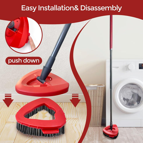 Scrub Brush, 2 Pcs Spin Mop Scrub Brush Head Compatible with EasyWring 1-Tank System for Bathroom and Kitchen