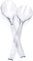 Plasticpro Disposable Plastic Serving Utensils Set of 4, Clear Heavyweight Salad Spoons and Forks