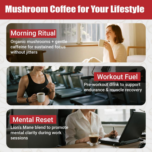 Immunity 30 Mushroom Coffee, Mushrooms Herbal Supplements for Better Focus, Energy, Digestion, Skin, and Servings
