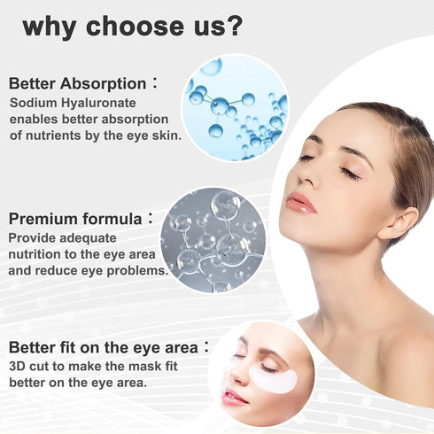 Permotary 30 Pairs Gel Collagen Eye Pads, Crystal Under Eye Mask for Moisturizing, Reducing Fine Lines & Dark Circles