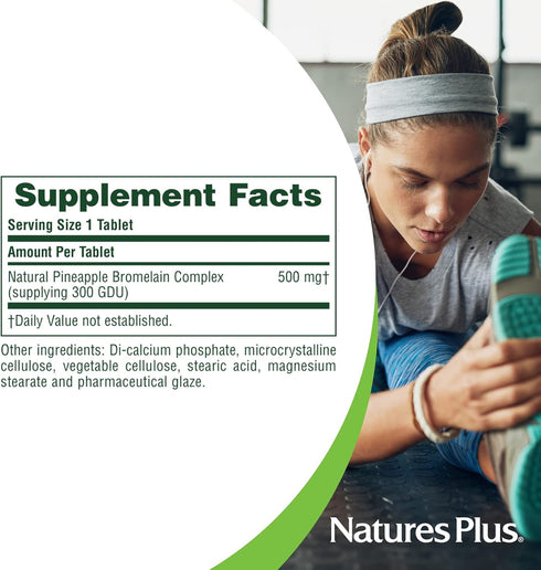 Natures Plus Bromelain - 500 mg, 90 Vegetarian Tablets - Natural Proteolytic Enzyme Supplement, Gluten-Free