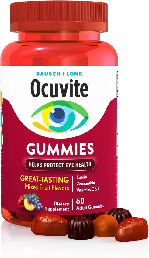 Ocuvite Eye Vitamin & Mineral Supplement, Gummy Multivitamin for Eyes, Zinc, Vitamin