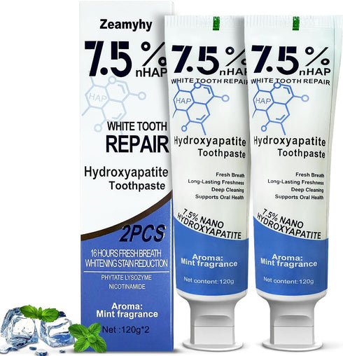 Zeamyhy 7.5% Hydroxyapatite Toothpaste for Advanced Enamel Protection, Appropriate for Sensitive Teeth, Gentle