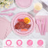 175 Pcs Pink Paper Plates and Napkins - 25 Guest Light Pink Party Supplies for Baby Shower & Birthday