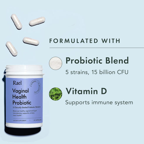 Immune (30 Rael Probiotics for Women - pH Balance Supplement with Prebiotics, Vaginal Health Servings)