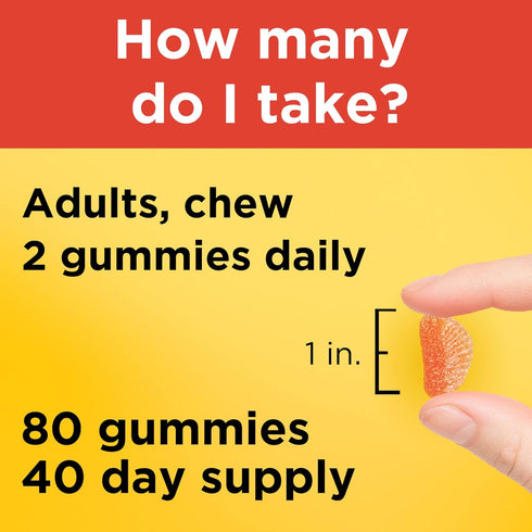 Nature Made Vitamin C 250 mg, Dietary Supplement for Immune Support, 80 Gummies, 40 Day Supply