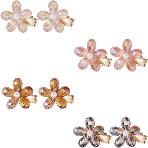Small Pearl Hairpins Crystal Hair Clips - Decorative Bling Hair Barrettes for Women Ladies Fashion Accessories