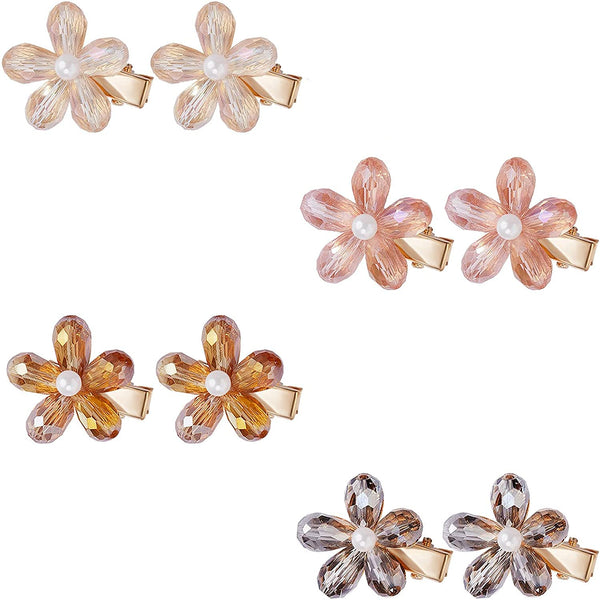 Small Pearl Hairpins Crystal Hair Clips - Decorative Bling Hair Barrettes for Women Ladies Fashion Accessories