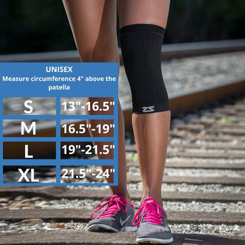 Zensah Compression Knee Sleeve - Supportive Brace for Knee Pain Relief