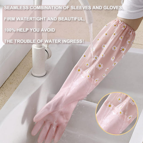 3 Pairs Dishwashing Cleaning Gloves, Reusable Rubber Gloves, Non-Slip Laundry Kitchen Gardening Household Gloves