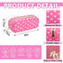 Waterproof Small Pencil Case Makeup Bag for Purse,Cute Pencil Pouch Preppy Nylon Makeup Brush Holder with Zipper,Girls Portable Storage Case Small Pen Bag for Office College(Slim-Pink Heart)