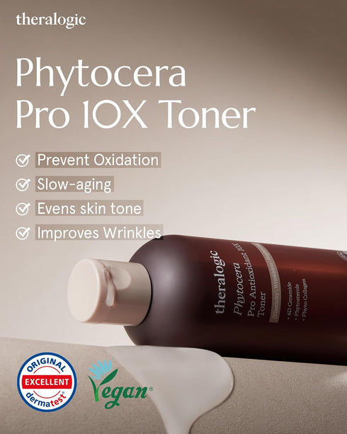 Phytocera Pro Antioxidant 10X Toner, Ceramide Elasticity Age-Defying Essence with Collagen, 9.48 fl.oz.