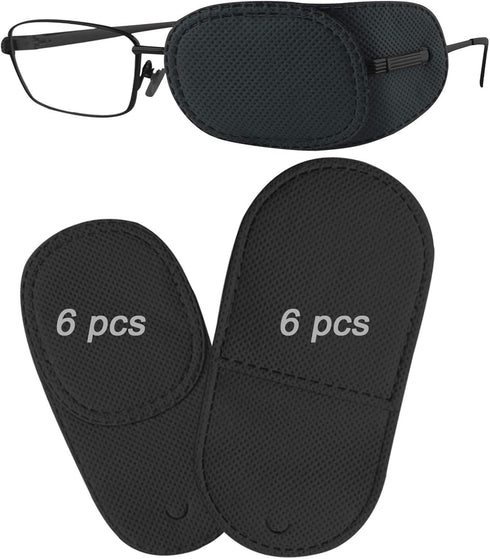 12PCS Medical Eye Patches for Adults Kids, Treat Lazy Eye Amblyopia Strabismus Patch, Glasses, 2 Size