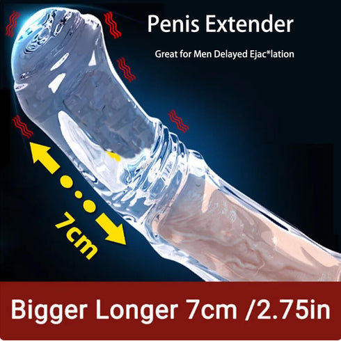 missmall Penis Sleeve Penis Pump Sex Toys for Men, Cockring Penis Ring Extender Mens Sex Toys with Ball Stretcher