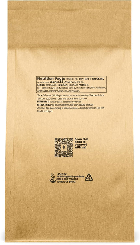 PURE ORIGINAL INGREDIENTS Brewer's Yeast (2 lb) Always Pure, No Fillers Or Additives, Non GMO