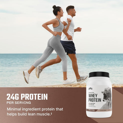 Levels Grass Fed Whey Protein Powder - No Artificials, 24G Protein, Chocolate Mocha, 2LB