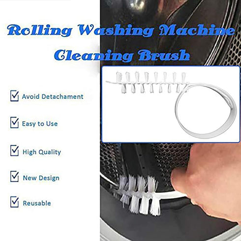 Rolling Washing Machine Cleaning Brush, Long Flexible Nylon Drum Brush Cleaner for Home Bathroom