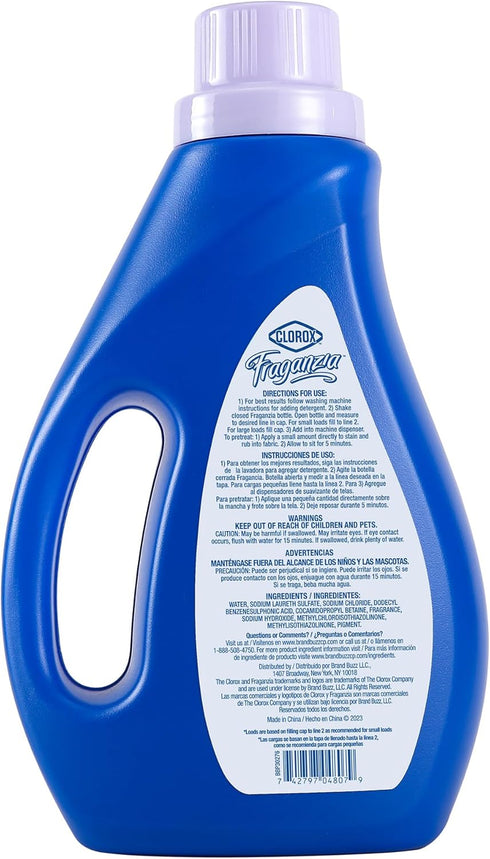 Clorox Fraganzia Liquid Laundry Detergent 40oz in Lavender with Eucalyptus Scent | HE Compatible for All Front and Top