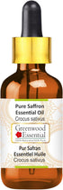 Pure Saffron Essential Oil - 5ml with Glass Dropper, Steam Distilled