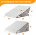 Bed Wedge Pillow for Sleeping, 9&12 Inch Adjustable Memory Foam Triangle Pillow for Back Pain Relief, White/Grey