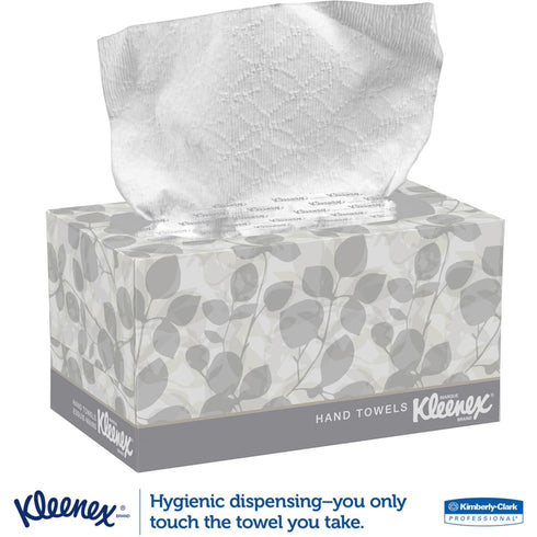 KLEENEX Pop-Up Box Hand Towels - Paper, 9 x 10-1/2, 120/pack