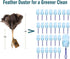 Feather Duster - Genuine Ostrich Feathers with Wooden Handle, Reusable Handheld Cleaning Supplies, Gray and Brown